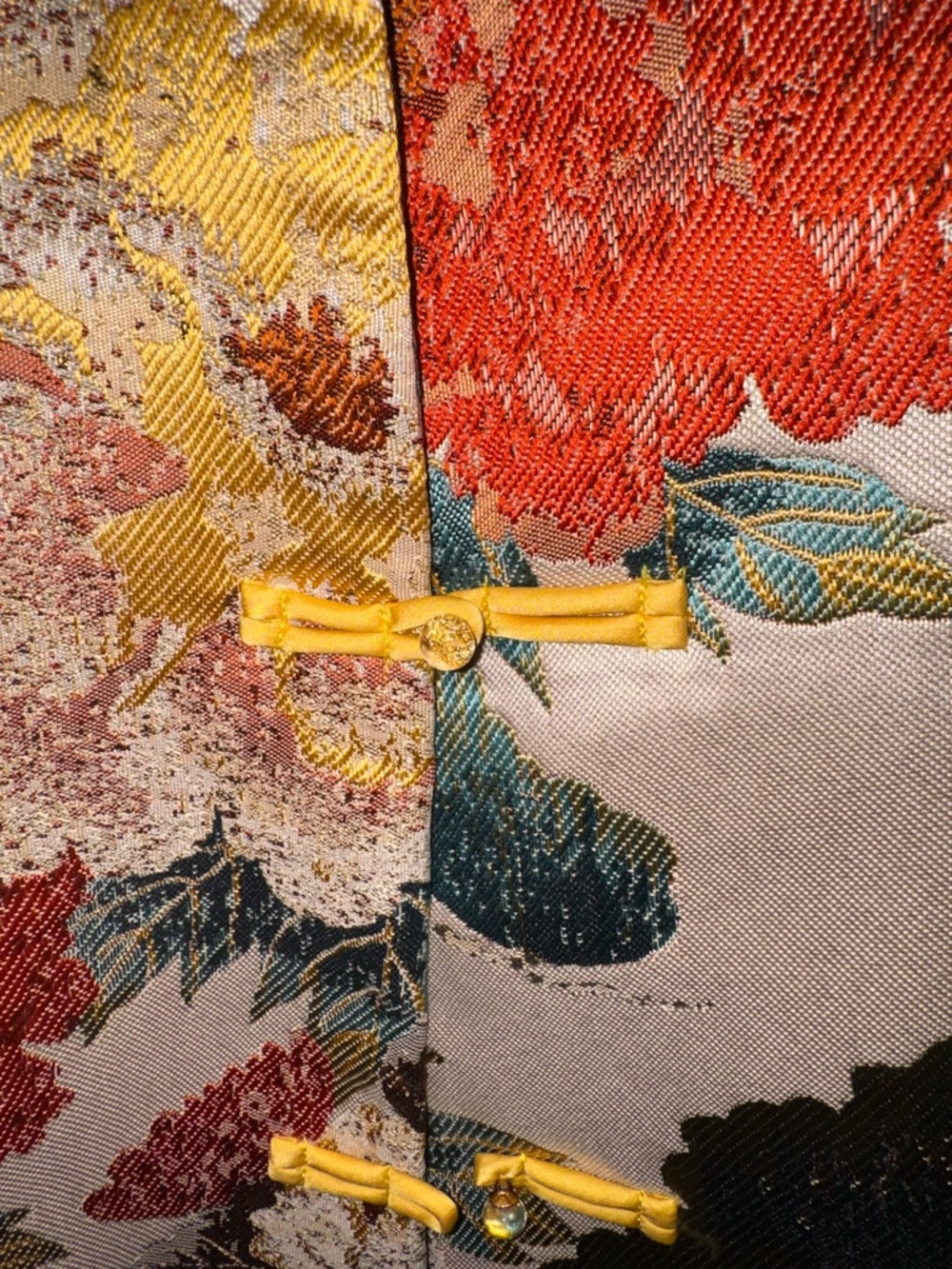 Floral Brocade Mandarin Collar Jacket in Multi-Color - Picture 9 of 10